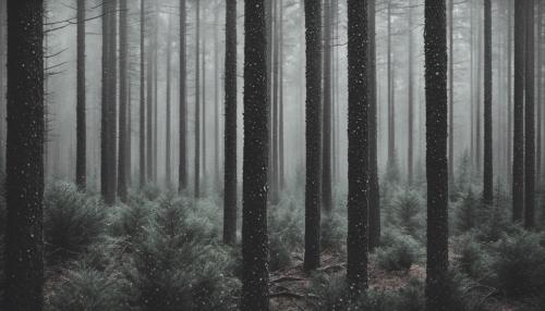 Rainy pine forest