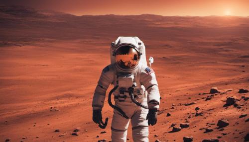 Astronaut on Mars During sunset