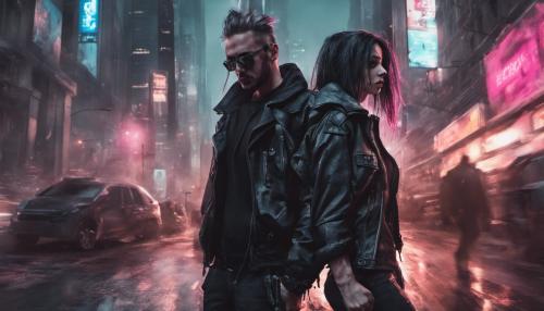 gothic Cyberpunk couple on a rampage in the city 