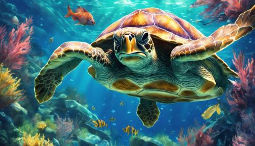 Turtle under water