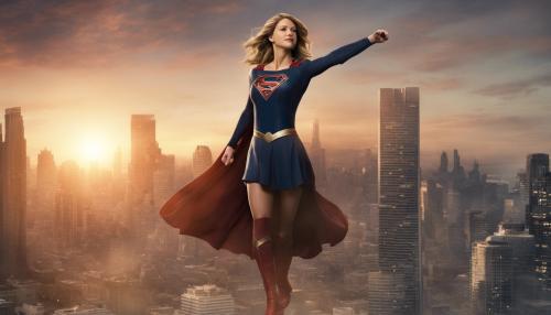 Melissa Benoist Supergirl Flying City Sunset