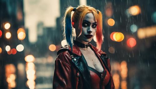 Harley Quinn City on fire raining