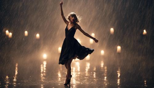 Taylor Swift dancing in the rain black dress candle light