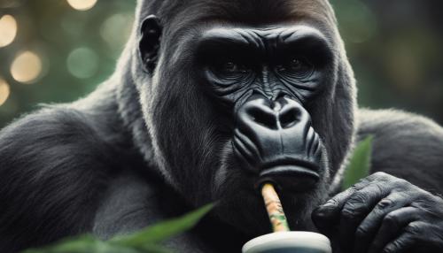 Gorilla with marjuana bong