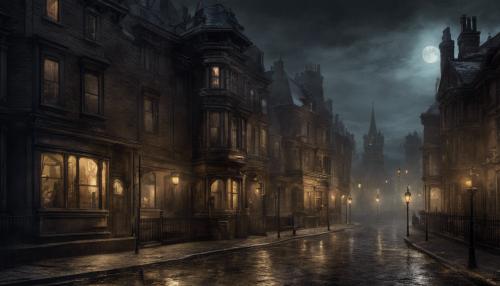 Victorian city at night scarry 