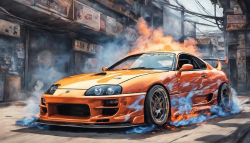 Mk4 supra doing a burn out