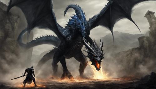 Black dragon vs. Knight Artorias 