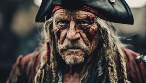 An old battle-scarred pirate with eye patch