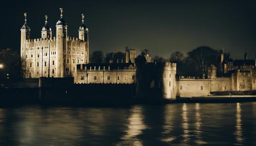 The Tower of London in the Victorian era at night