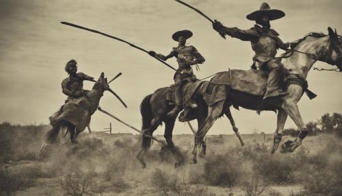 Don Quixote and Sancho fighting 