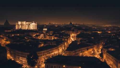 The fall of Rome at night