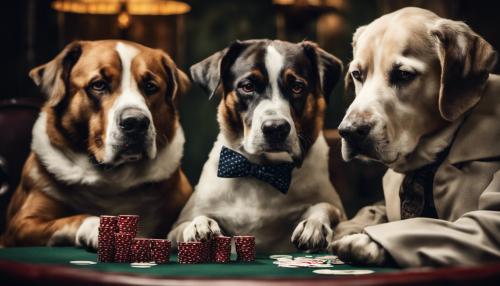 British dogs playing poker and drinking tea and smoking ultra detail 