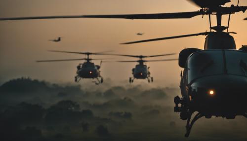 Helicopters. Flying. Over Vietnam. Or. Aesthetic. Sunset.