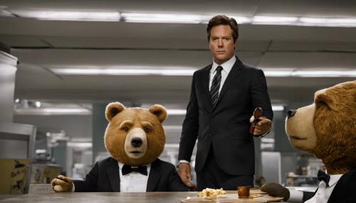 The bear from the movie ted in a black suit ultra hd