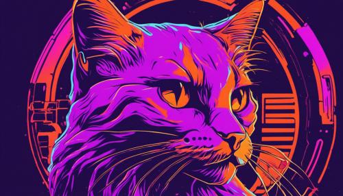 Purple orange stoner cat