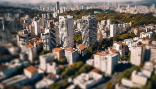 Good afternoon! Make me some images of the city with a futuristic and realistic Belo Horizonte (city of brazil in minas gerais) in a sunny day with tall buildings and a completely empty city with trees in autumn, all for PC wallpaper