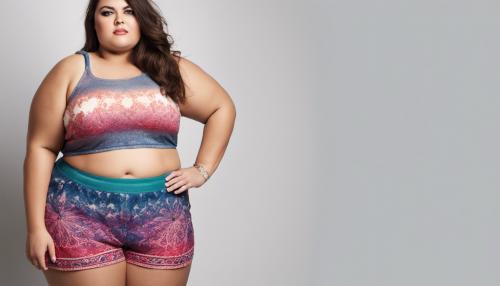 fat woman beautiful crop top, shorts