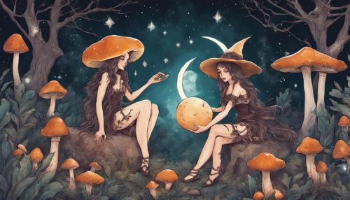 witchy moon fairies crystals mushrooms 