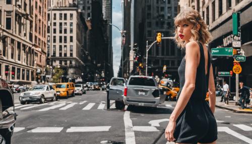 Taylor Swift in New York City looking at traffic lights? 