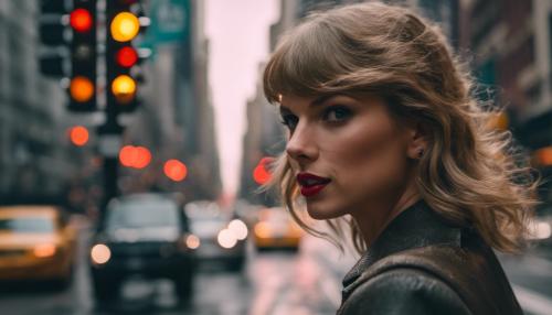 Taylor Swift in New York City looking at traffic light ?