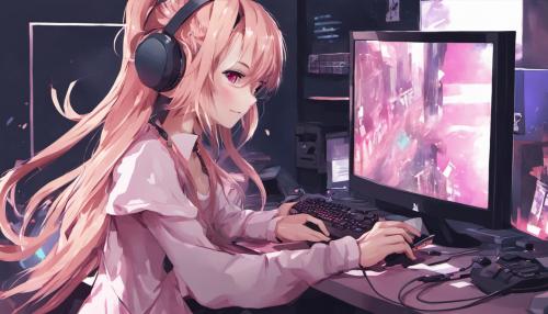 Anime girl gaming