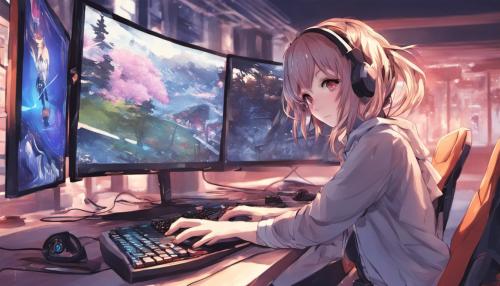 Anime girl gaming