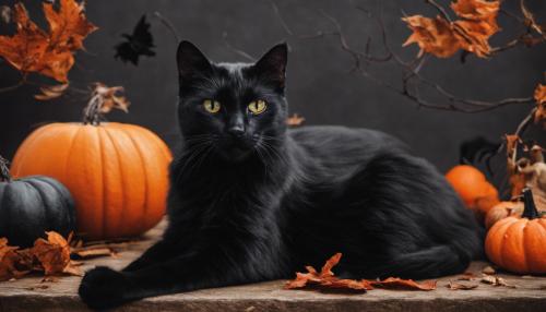 Black Halloween cat