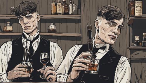 Thomas shelby smokes and drinks whiskey peaky blinders