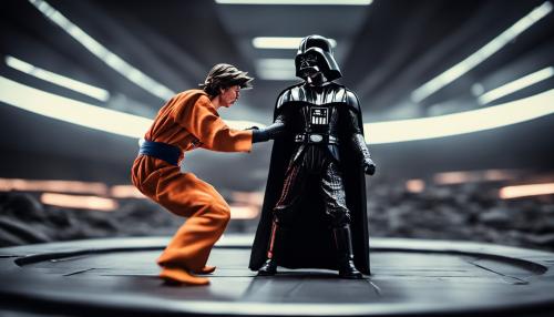 Goku and darth vader fight on the deathstar