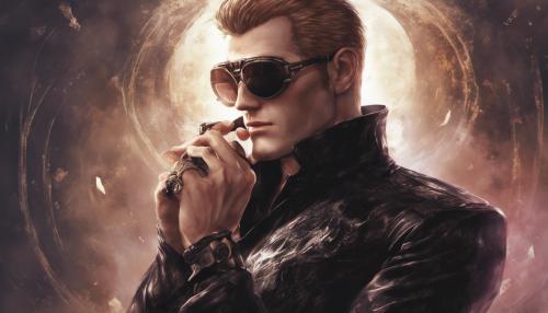 Wesker holding his sunglasses 