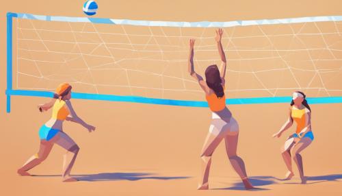 Girls playing beach volleyball