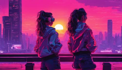 Girls watching sunset