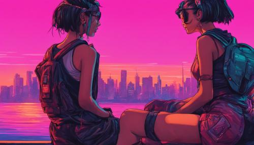 Girls in skirts watching sunset