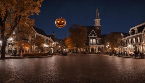 Salem town square during halloween night