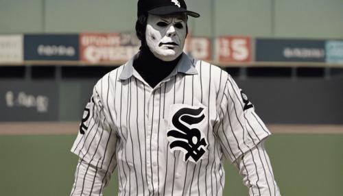 Michael Myers wearing a Chicago White Sox Uniform