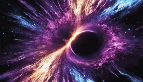 Exploding star, purple and blue, space, perfect detail, high definition, black hole