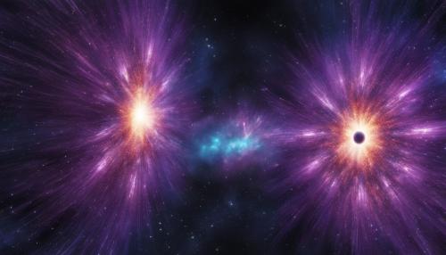 Exploding star, purple and blue, space, perfect detail, high definition, black hole