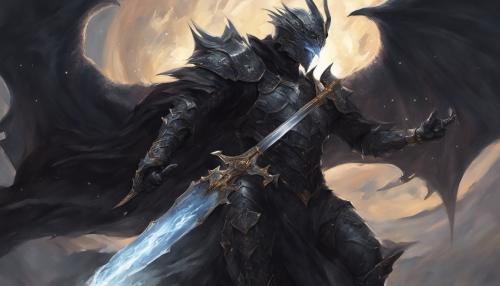 Black knight, dual wielding, dragon, badass