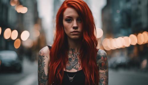 Full body red hair girl tattoos 