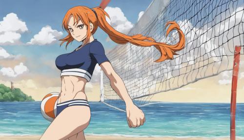 Nami playing volleyball