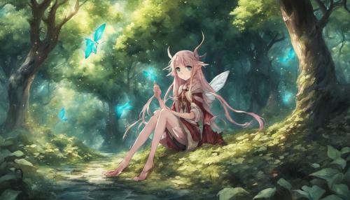 Anime elfe im wald