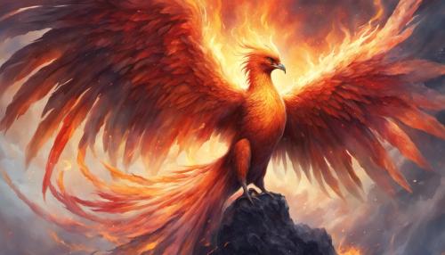 A firery pheonix rising from its ashes