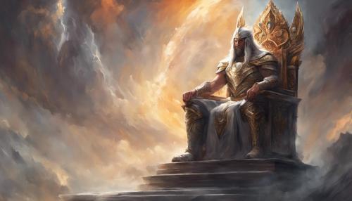 A great warrior sitting on a mighty throne