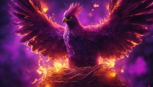 Purple fiery pheonix protecting it's nest