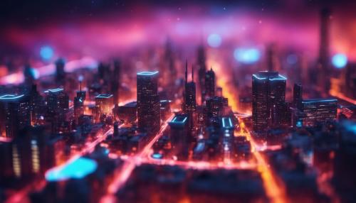 neon city in outer space 