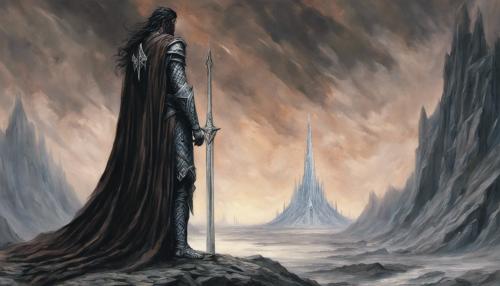 Fingolfin stands before morgoth