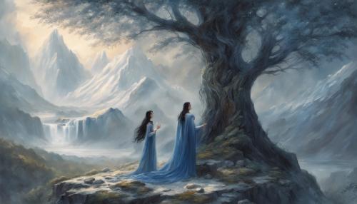 Beren and lúthien with huan and a silmaril