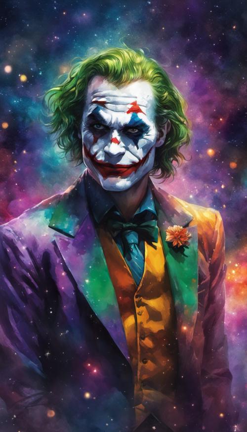 The joker in colorful galaxy