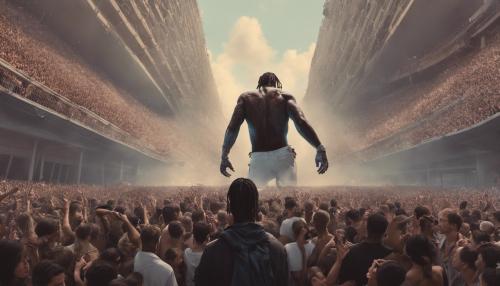 Travis scott facing a giant crowd 