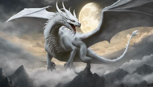 White Dragon flying across eclipse